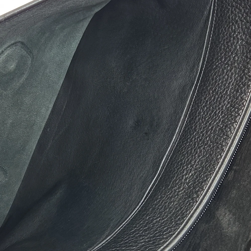 Vintage Chesneau Black Top Grain Leather Men's Briefcase